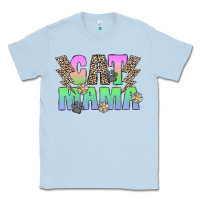 Dusty Blue cat mama Classic Tee - CowhideDigitalArt