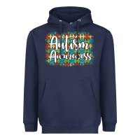 Navy autism awareness puzzle background Heavyweight Hoodie - Artiststas