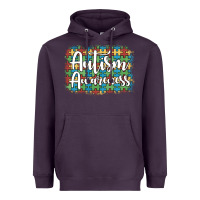 Plum autism awareness puzzle background Heavyweight Hoodie - Artiststas