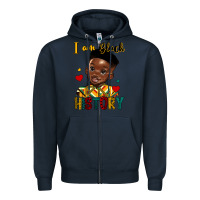 Navy i am black history black boy Zipper Hoodie - HRA Design Shop