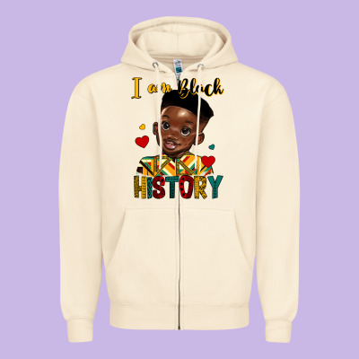 I Am Black History Black Boy Zipper Hoodie Designed By Hra Design Shop