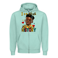 Seafoam i am black history black boy Zipper Hoodie - HRA Design Shop