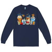 Navy art teacher coffee cups Long Sleeve Tee - Zillion Design Studio