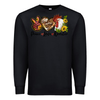Black Peace Love Rooster With Sunflower Premium Sweatshirt - LillyAllenDesigns