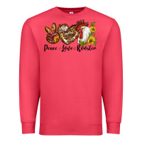 Cardinal Peace Love Rooster With Sunflower Premium Sweatshirt - LillyAllenDesigns