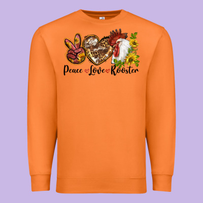 Peace Love Rooster With Sunflower Premium Sweatshirt Designed By Lillyallendesigns