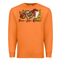 Carrot Peace Love Rooster With Sunflower Premium Sweatshirt - LillyAllenDesigns