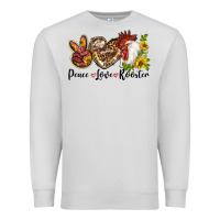 Dove Grey Peace Love Rooster With Sunflower Premium Sweatshirt - LillyAllenDesigns