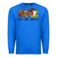True Royal Peace Love Rooster With Sunflower Premium Sweatshirt - LillyAllenDesigns