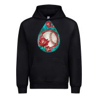 Black baseball and western roses teardrop  7 Urban Hoodie - BundleAndBundleShop