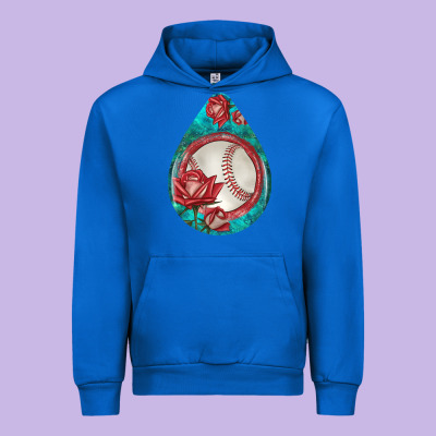 Baseball And Western Roses Teardrop  7 Urban Hoodie Designed By Bundleandbundleshop