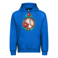Cobalt baseball and western roses teardrop  7 Urban Hoodie - BundleAndBundleShop
