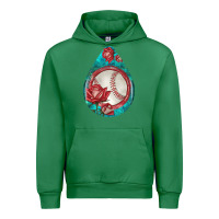 Emerald baseball and western roses teardrop  7 Urban Hoodie - BundleAndBundleShop