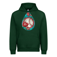 Forest Green baseball and western roses teardrop  7 Urban Hoodie - BundleAndBundleShop