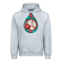 Heather Grey baseball and western roses teardrop  7 Urban Hoodie - BundleAndBundleShop