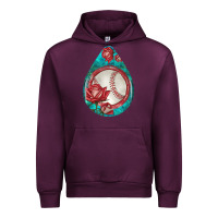 Mauve Wine baseball and western roses teardrop  7 Urban Hoodie - BundleAndBundleShop