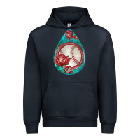 Navy baseball and western roses teardrop  7 Urban Hoodie - BundleAndBundleShop