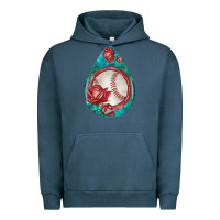 Pigment Midnight Navy baseball and western roses teardrop  7 Urban Hoodie - BundleAndBundleShop