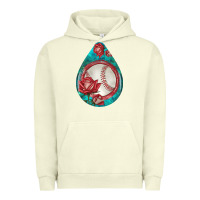 Pigment Pistachio baseball and western roses teardrop  7 Urban Hoodie - BundleAndBundleShop