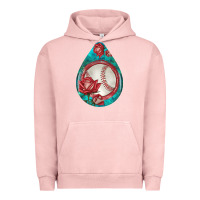 Pigment Salmon baseball and western roses teardrop  7 Urban Hoodie - BundleAndBundleShop
