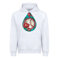 White baseball and western roses teardrop  7 Urban Hoodie - BundleAndBundleShop