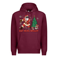 Burgundy out here ballin' Premium Hoodie - MaliasSmallBusiness