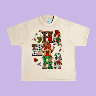 Christmas Ho Ho Ho Gnomes Urban Heavy Tee Designed By Barkaloodesign