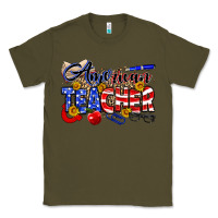 Army Green American Teacher Classic Tee - Neo Western