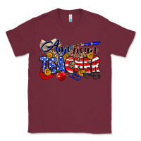 Burgundy American Teacher Classic Tee - Neo Western