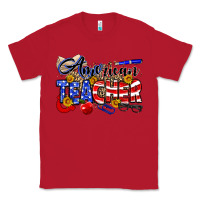 Red American Teacher Classic Tee - Neo Western
