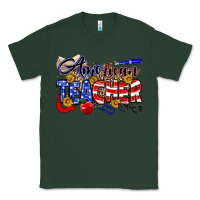 Sports Green American Teacher Classic Tee - Neo Western