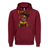 Burgundy i am black history Zipper Hoodie - HRA Design Shop