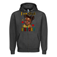 Charcoal Heather i am black history Zipper Hoodie - HRA Design Shop