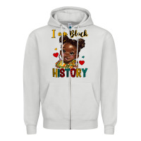 Dove Grey i am black history Zipper Hoodie - HRA Design Shop