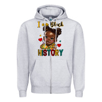 Heather Grey i am black history Zipper Hoodie - HRA Design Shop