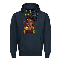 Navy i am black history Zipper Hoodie - HRA Design Shop