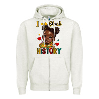 Oatmeal Heather i am black history Zipper Hoodie - HRA Design Shop