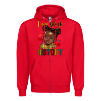 Red i am black history Zipper Hoodie - HRA Design Shop