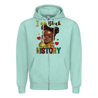 Seafoam i am black history Zipper Hoodie - HRA Design Shop