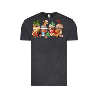 Vintage Black christmas gingerbread coffee cups Vintage Tee - Zillion Design Studio