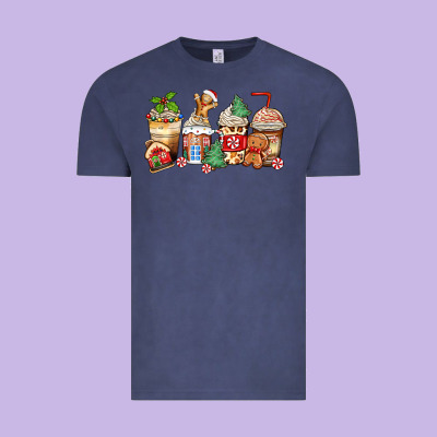 Christmas Gingerbread Coffee Cups Vintage Tee Designed By Zillion Design Studio