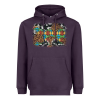 Plum autism awareness leopard cowhide background Heavyweight Hoodie - Artiststas