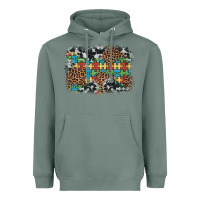Sage autism awareness leopard cowhide background Heavyweight Hoodie - Artiststas