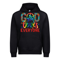 Black Lgbtq God Loves Everyone With Unicorn Urban Hoodie - BundleAndBundleShop