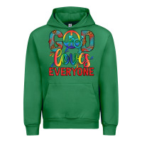 Emerald Lgbtq God Loves Everyone With Unicorn Urban Hoodie - BundleAndBundleShop