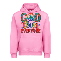 Fuchsia Pink Lgbtq God Loves Everyone With Unicorn Urban Hoodie - BundleAndBundleShop