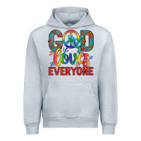 Heather Grey Lgbtq God Loves Everyone With Unicorn Urban Hoodie - BundleAndBundleShop