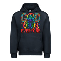 Navy Lgbtq God Loves Everyone With Unicorn Urban Hoodie - BundleAndBundleShop