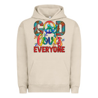 Pigment French Oak Lgbtq God Loves Everyone With Unicorn Urban Hoodie - BundleAndBundleShop