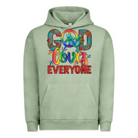 Pigment Oil Green Lgbtq God Loves Everyone With Unicorn Urban Hoodie - BundleAndBundleShop